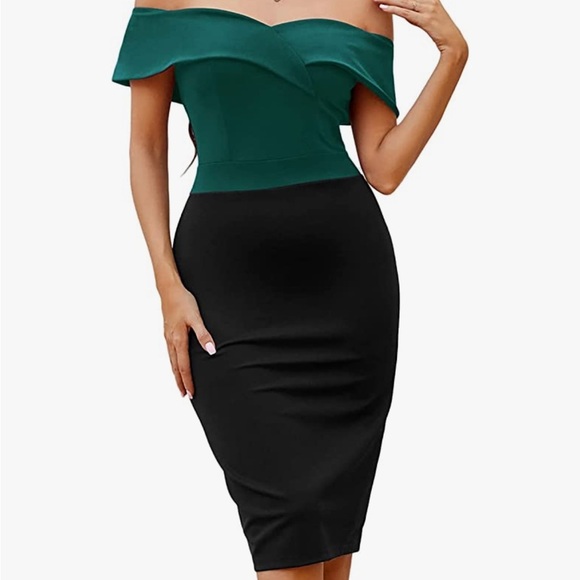 Bodycon Midi Cocktail Party Dress - Picture 2 of 4